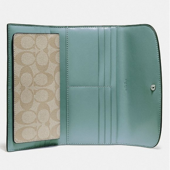 🍒NWT🍒 COACH SIGNATURE CHECKBOOK WALLET - Picture 3 of 7